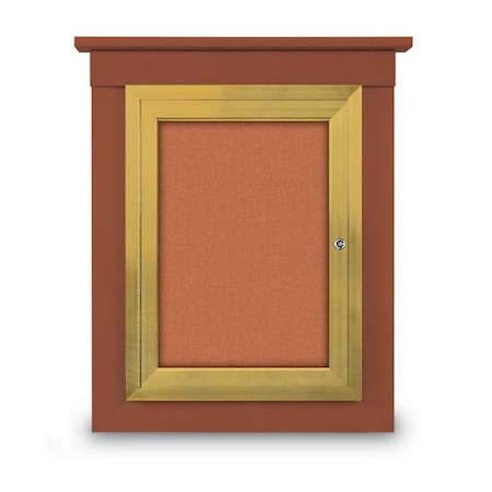 United Visual Products 72"x48" 3-Door Enclosed Letterboard, White Vinyl/Cherry UV2628O-CHERRY-WHITE